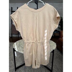 Wishlist Tan Short Sleeve Drawstring Waist Mini Romper Womens Size Small